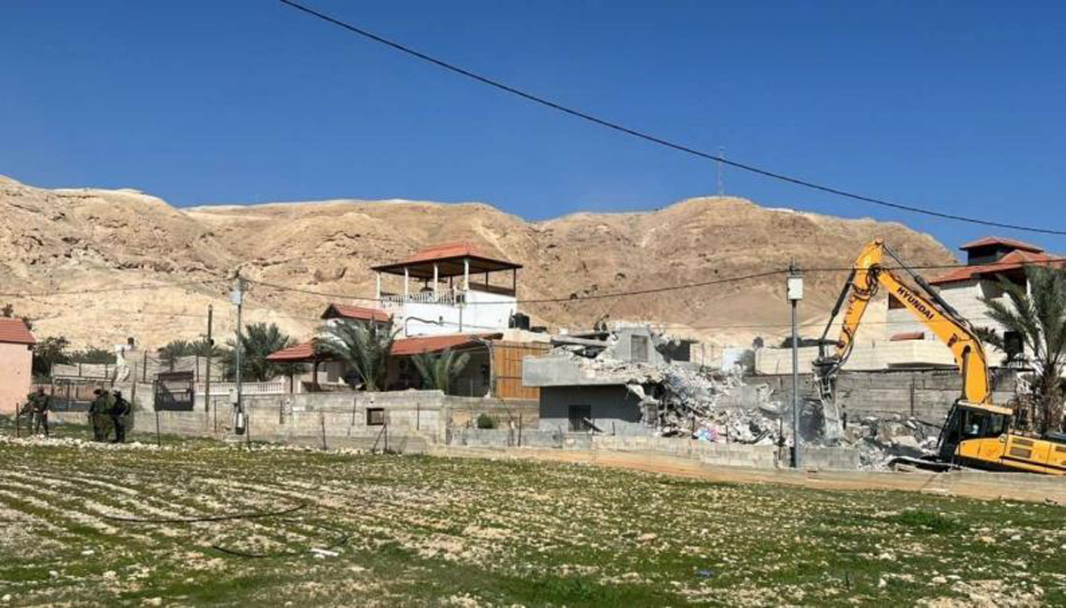 الاحتلال يهدم منزلا بقرية الديوك التحتا في أريحا